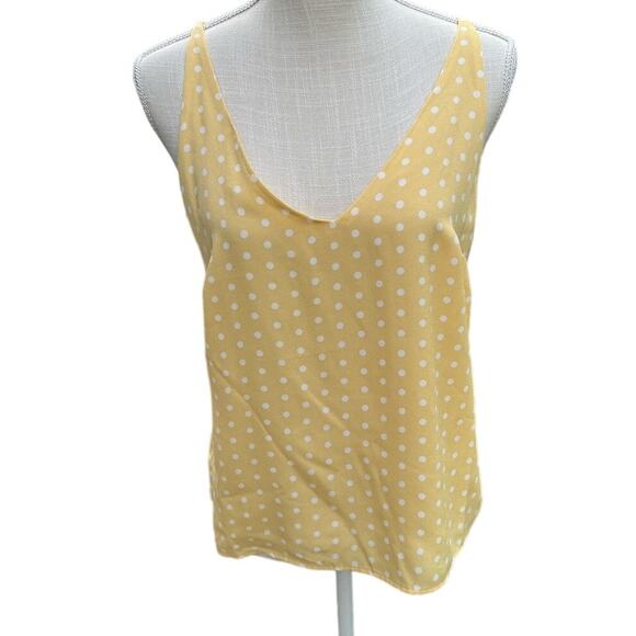 A New Eay yellow and white polka dot tank top.  Size XS - Picture 1 of 4